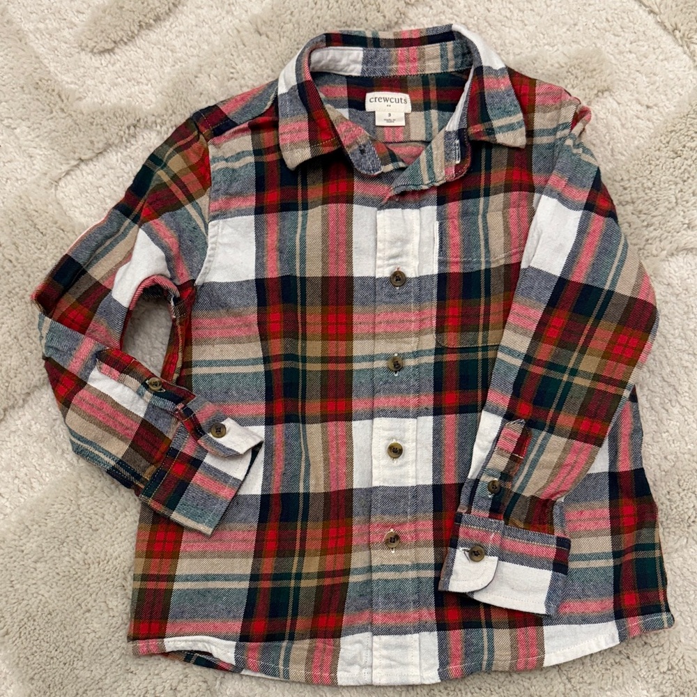 Crewcuts Holiday Plaid Shirt - Size 3T